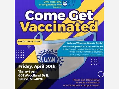 Come Get Vaccinated - Sponsored by UAW Local 892 and Rite Aid