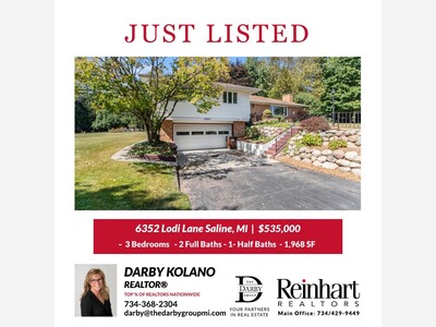 JUST LISTED! 6352 Lodi Lane, Saline.