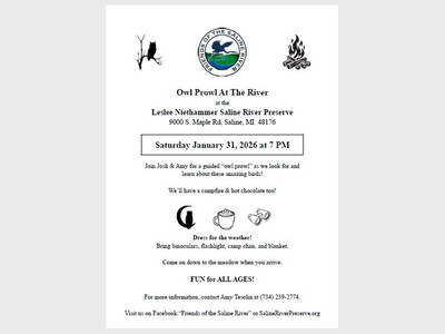 Owl Prowl at Saline Preserve 7PM