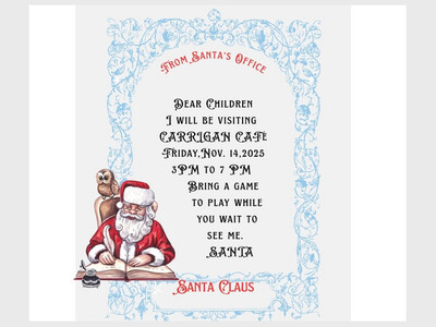SANTA visits Carrigan Cafe