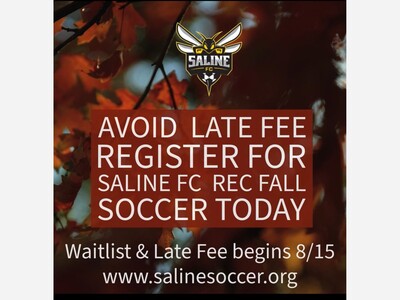 Avoid Late Fee | Register for Saline FC REC Fall Soccer by 8/15