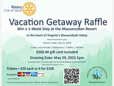 Saline Rotary Vacation Raffle 2023
