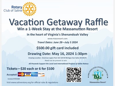 Saline Rotary Vacation Raffle 2024